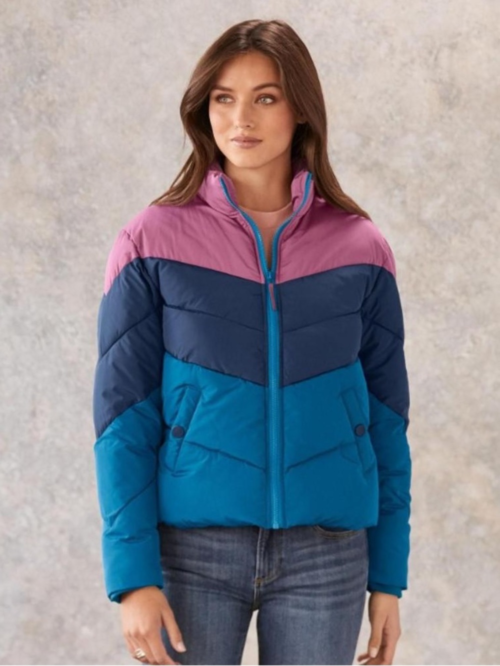 Sundance retro color block Greer mountain puffer jacket zipper pockets size S